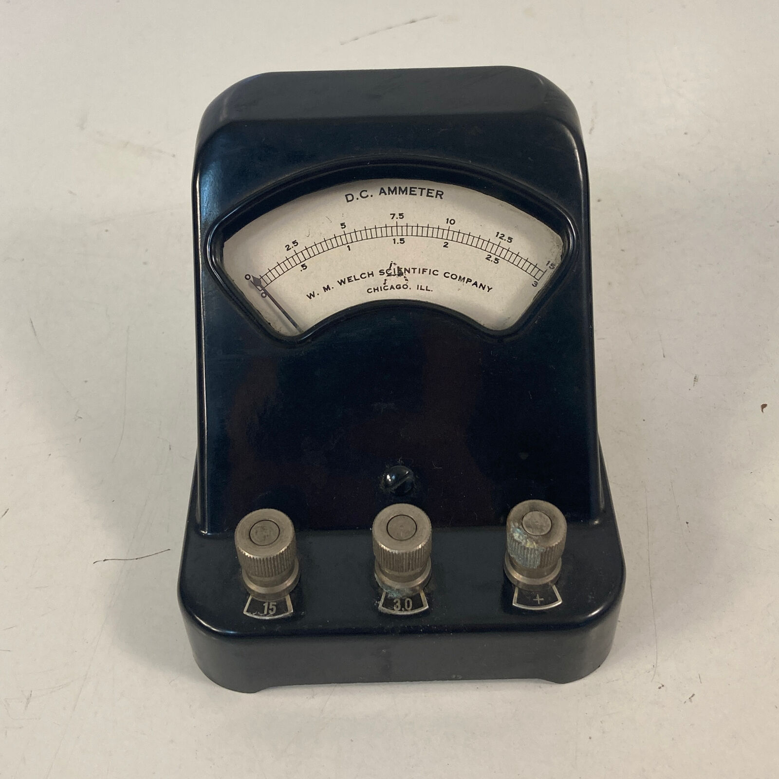 W.M. Welch Scientific Company D.C. Ammeter CAT. NO. 3031N Untested Prop Chicago