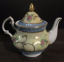 Stunning Iridescent Floral Decorative Tea Pot with Lid Gold Accents D.N. & E.I. picture