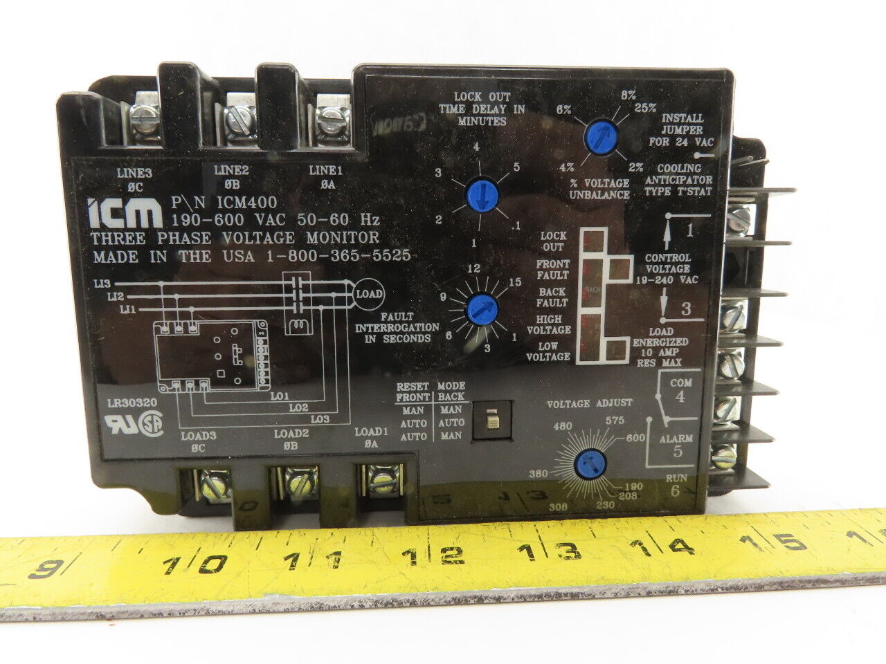 ICM ICM400 190-600 VAC 50/60Hz 3 Phase Voltage Monitor