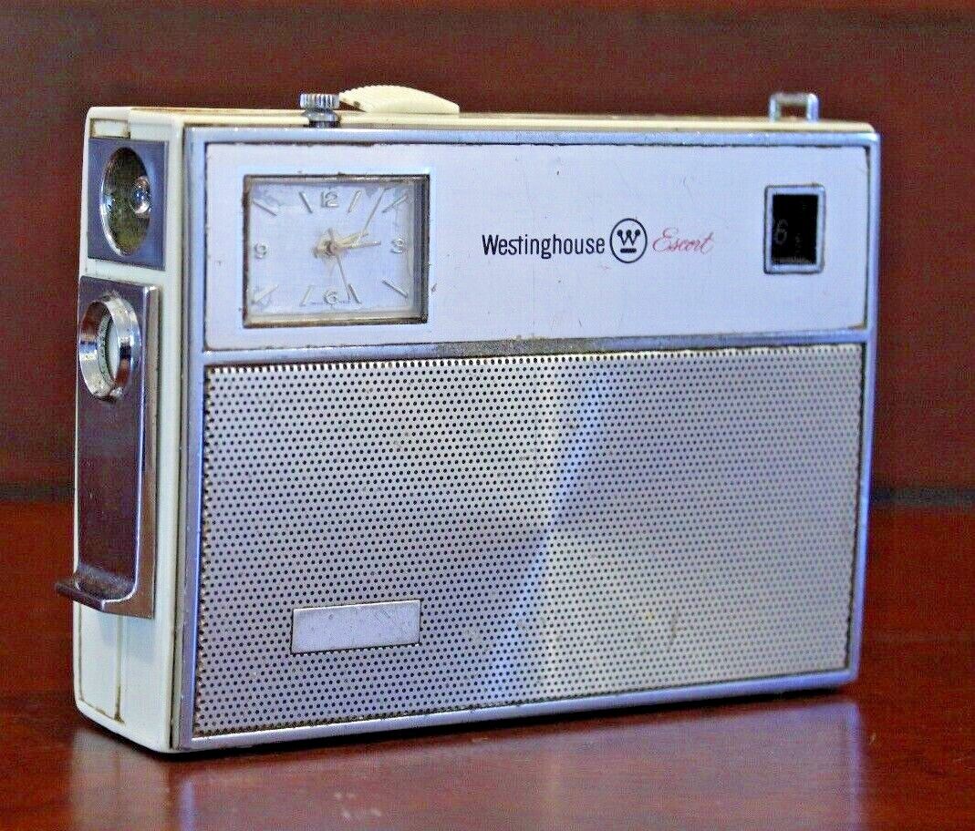 Westinghouse Escort 8 Transistor AM Radio, Clock, Light, Cigarette Lighter- 1962