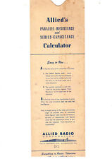 Parallel-Resistance and Series-Capacitor Calculator, Allied Radio, 6 scales picture