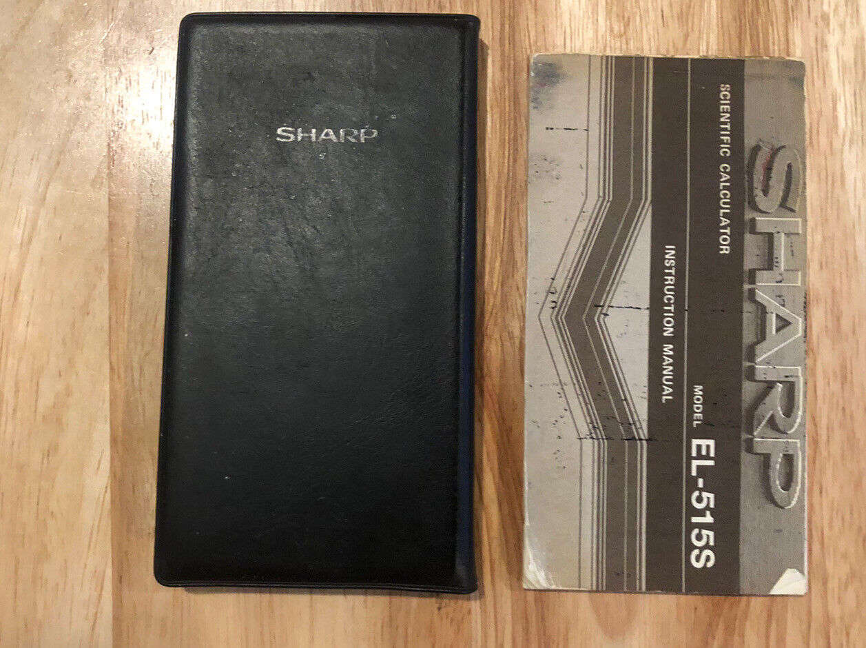 Vintage 1982 Sharp EL-515S Solar Pocket Scientific Calculator w Case  + Manual