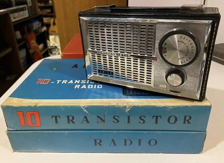 vintage transistor radio japan Amico Not Nos In Box