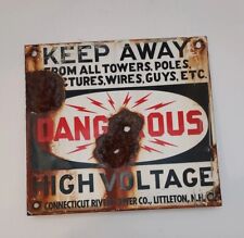 Sign Dangerous High Voltage Severely Damaged Man-cave picture