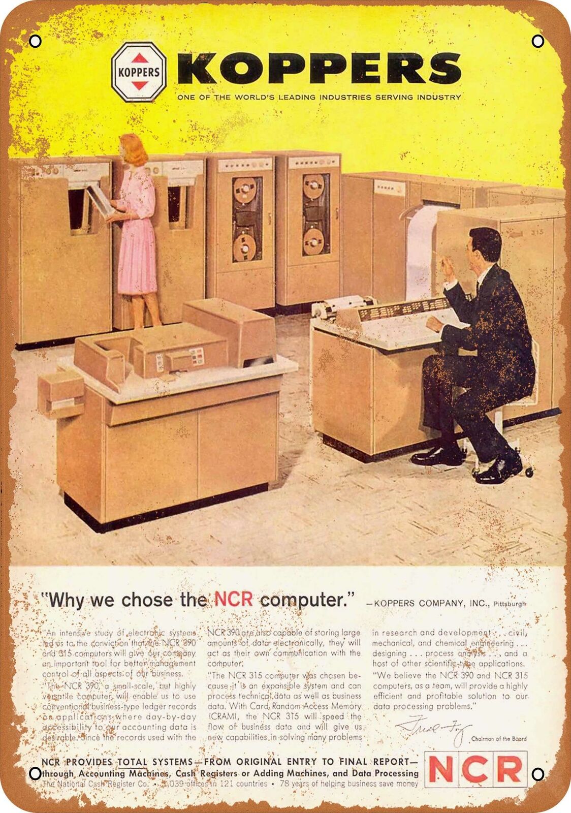Metal Sign - 1962 NCR Mainframe Computers - Vintage Look Reproduction