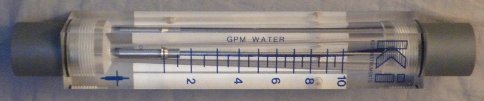 Key Instrument Acrylic Variable Area Flowmeter for Water, 2 - 10 LPM FR47L06PI-D
