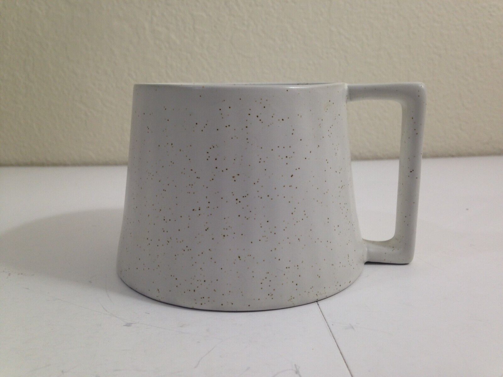 DIP Wide Base inverted Coffee mug cup gold fleck speckled freckled pottery