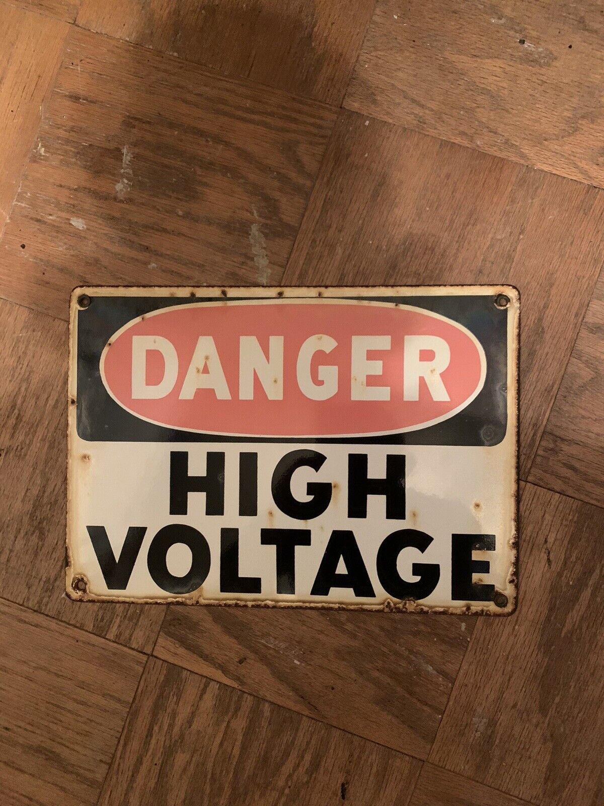 porcelain sign, High Voltage Sign, Vintage Sign, Signage , High Voltage Electric