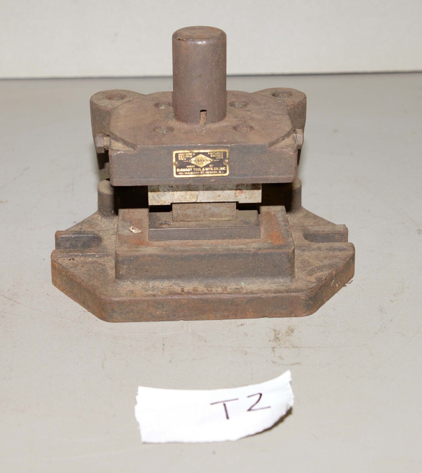 Vintage Punch press tooling die shoe frame industrial metal working jewelry T2