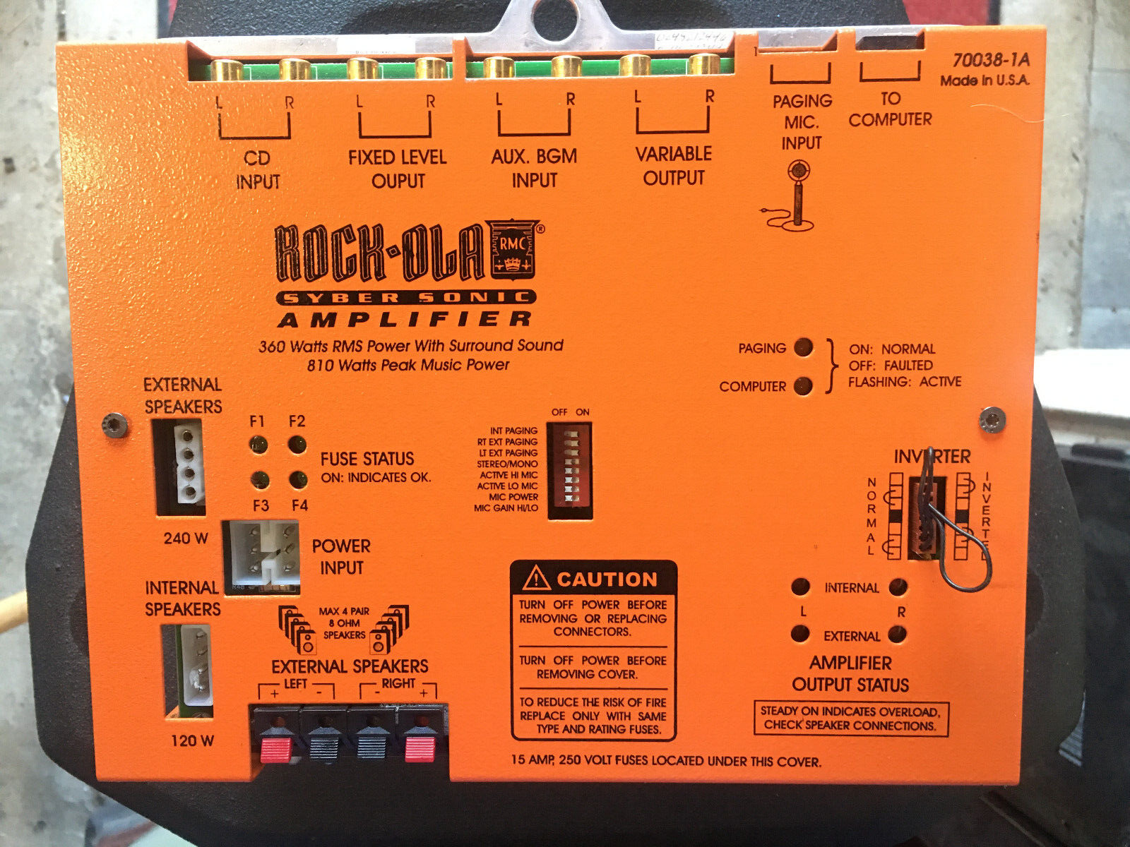 Rockola Jukebox SyberSonic Amplifier P\N 70038-A