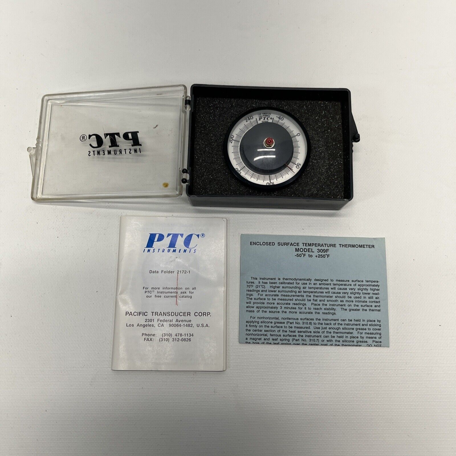 Pacific Transducer Corp Surface Temperature Thermometer Model 309F -50°F - 250°F