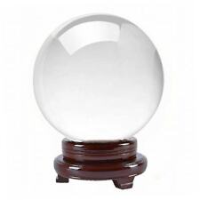 Clear Crystal Ball Quartz w/ Wood Stand ( 80 mm - 200 mm ) Healing Sphere picture
