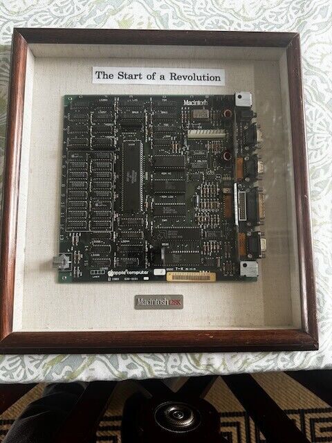 Framed 1984 Macintosh 128K motherboard 