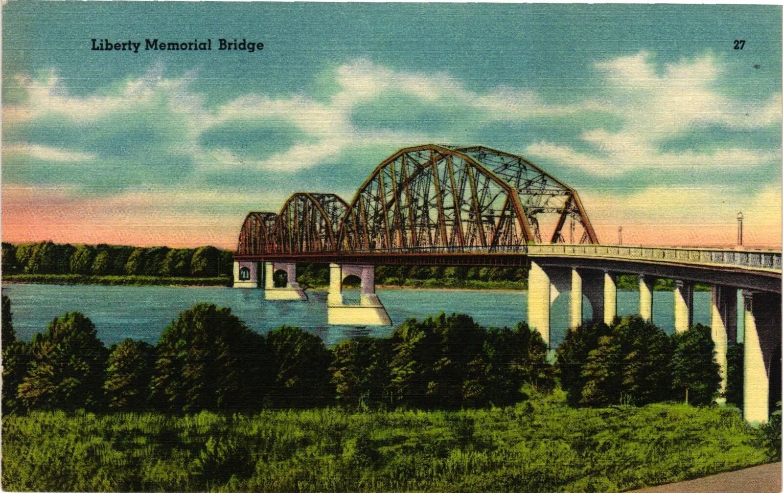 VTG Postcard- 72420. LIBERTY MEMORIAL BRIDGE, ND. Unused 1930