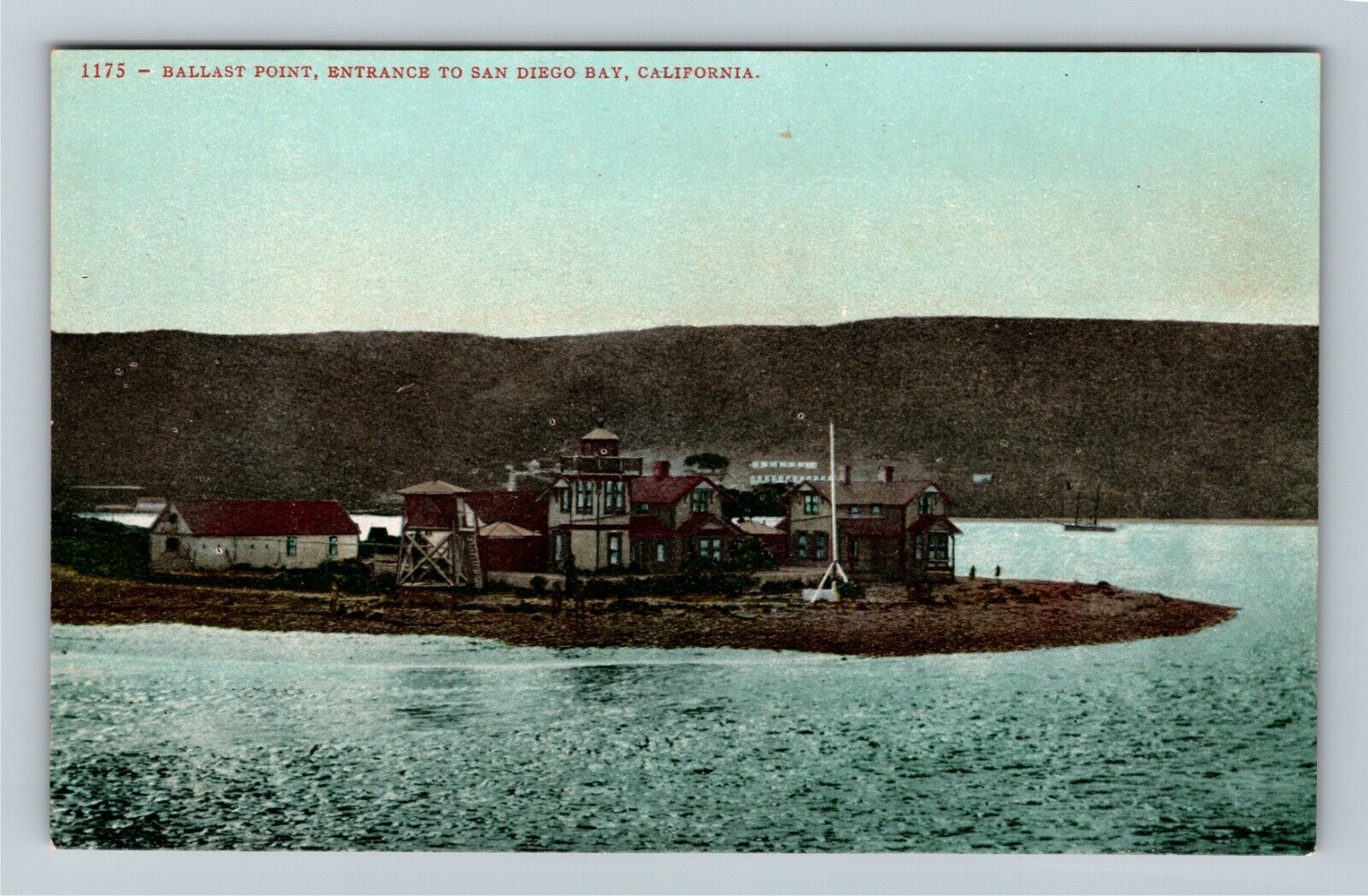 San Diego Bay CA-California, Ballast Point Entrance Vintage c1910 Postcard