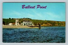 San Diego CA, Bay, Ballast Point, Point Loma, Ships, Chrome California Postcard picture
