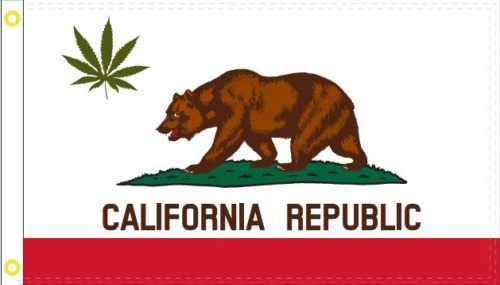 CALIFORNIA REPUBLIC WEED MARIJUANA STATE FLAGS CALI POT 3'X5' ® 100D USA BANNER