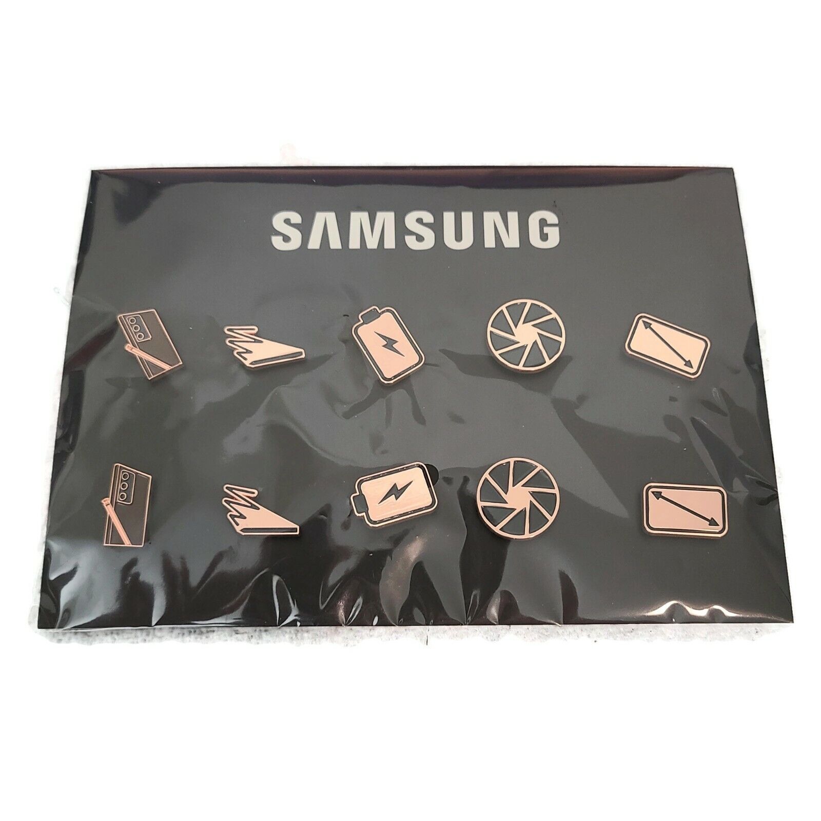 Rare Set Of 10 Samsung Bronze Pinback Lapel Pins Logos Icons Accessories NEW HTF