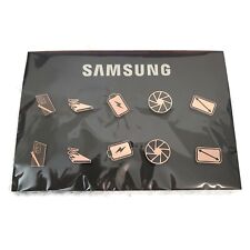 Rare Set Of 10 Samsung Bronze Pinback Lapel Pins Logos Icons Accessories NEW HTF picture