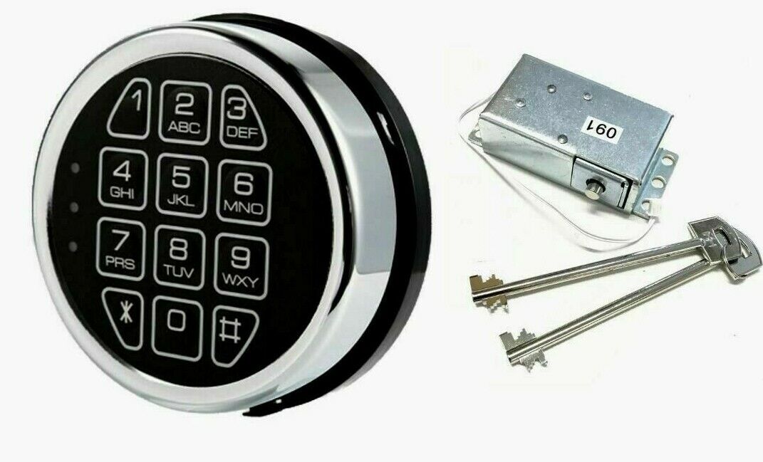 Safe Electronic Lock Replacement with 2 Override Keys Solenoid Lock Mechanism 