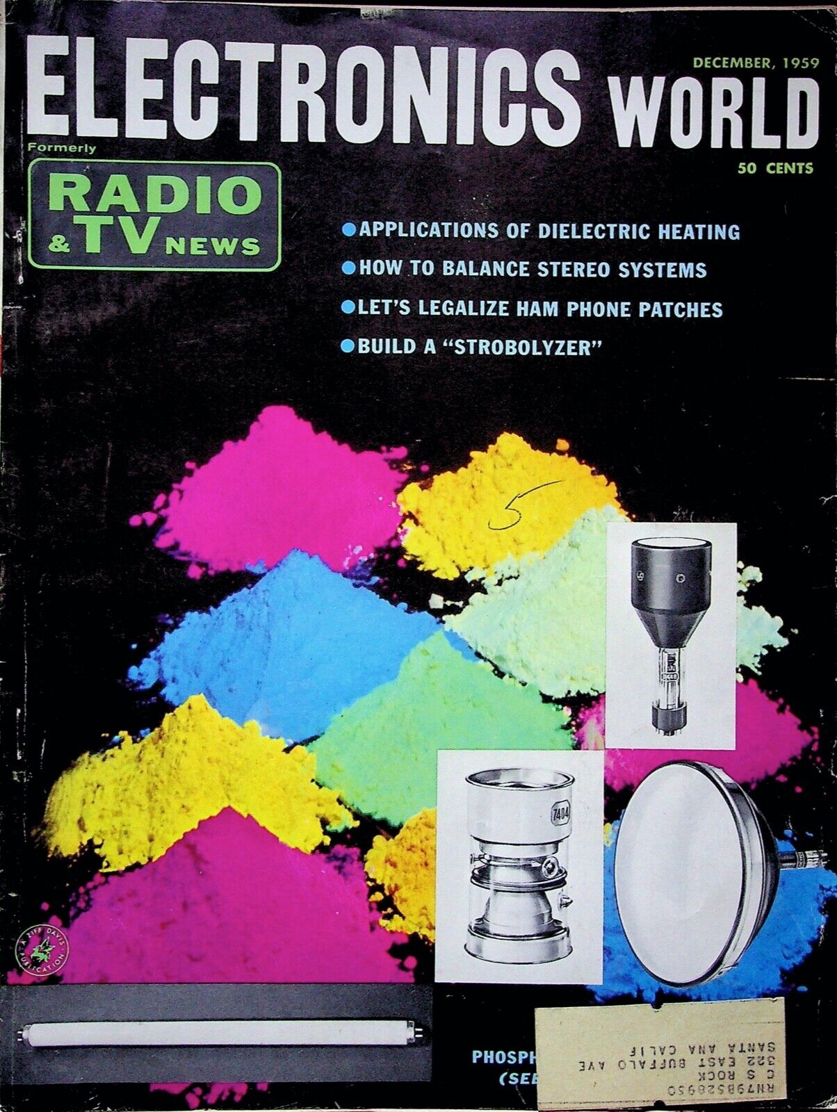 DIELECTRIC HEATING, ELECTRONICS WORLD  MAGAZINE, DECEMBER, 1959