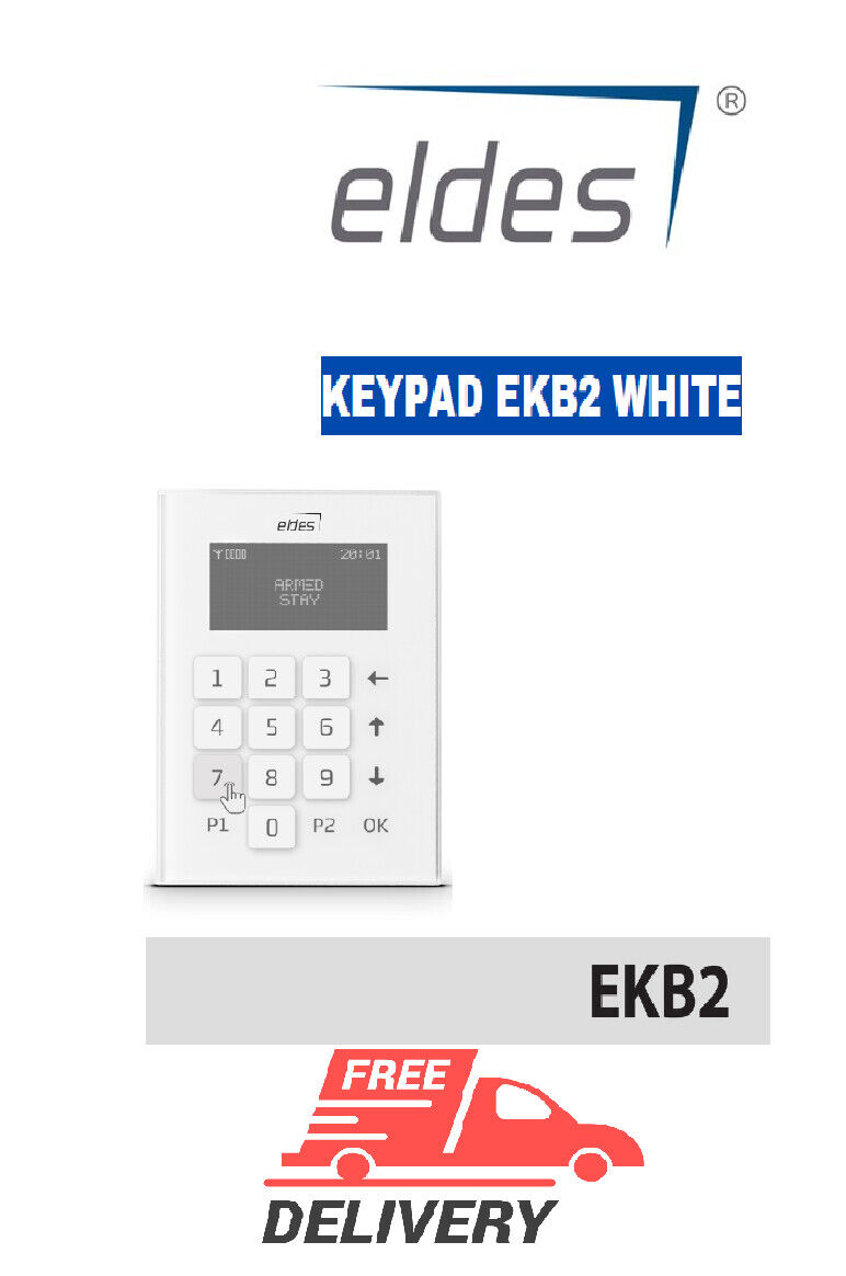 Eldes Alarm keypad EKB2 WHITE new security systems original EU made 