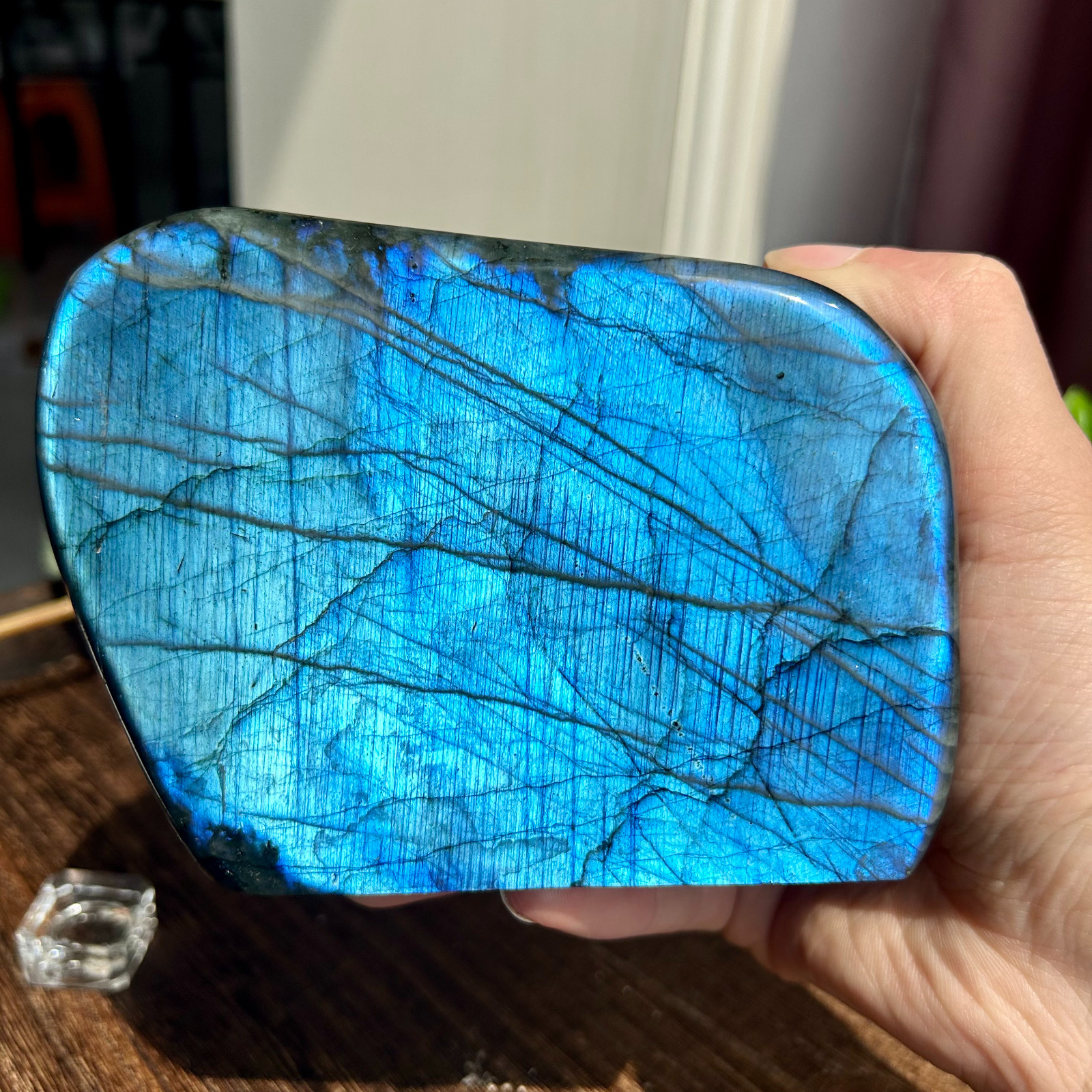 Top Quality Rare Full Blue Flash Natural Labradorite Crystal Freeform 1485g