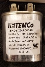 TEMCo 5 uf MFD 370 440 VAC volts Oval Run Capacitor 50/60 Hz Seeburg B C G J W R picture