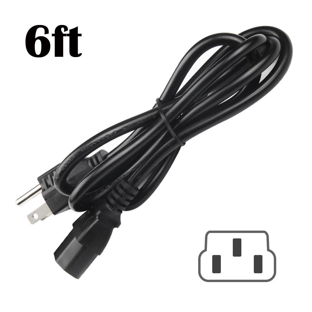 6ft 3-Prong AC Power Cable Cord for Samsung Plasma LCD LED TV Monitor Printer