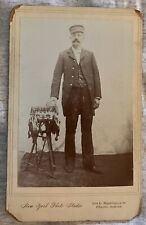 Antique Photo Cabinet Card Late 1800s Victorian Era Railroad Conductor Gent picture