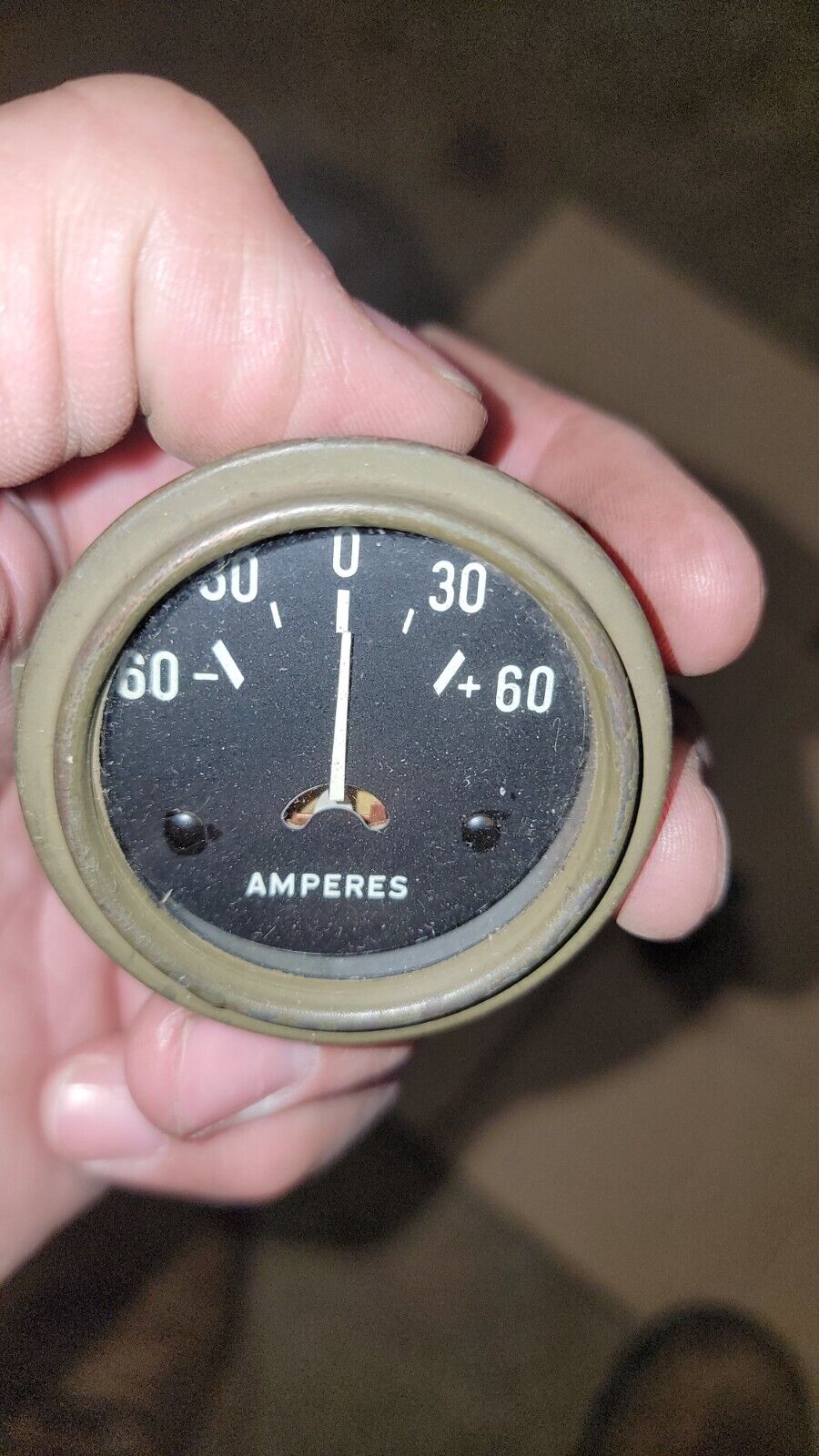 NOS 60 Amp Ammeter Gauge 60-60 for WW2 Willys MB, Ford GPW Jeep, & GPA SEEP G503