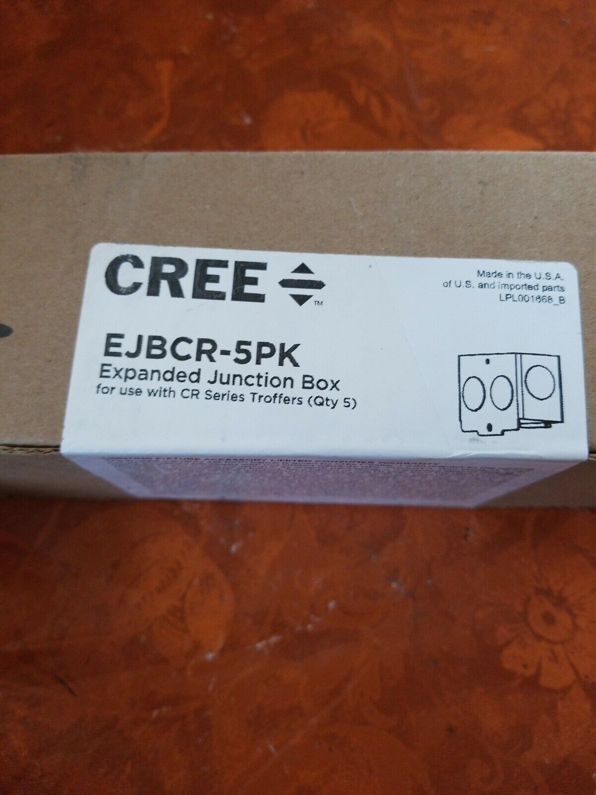 CREE EJBCR-5PK Expanded Junction Box for CR Series Troffers 5 Pack NEW
