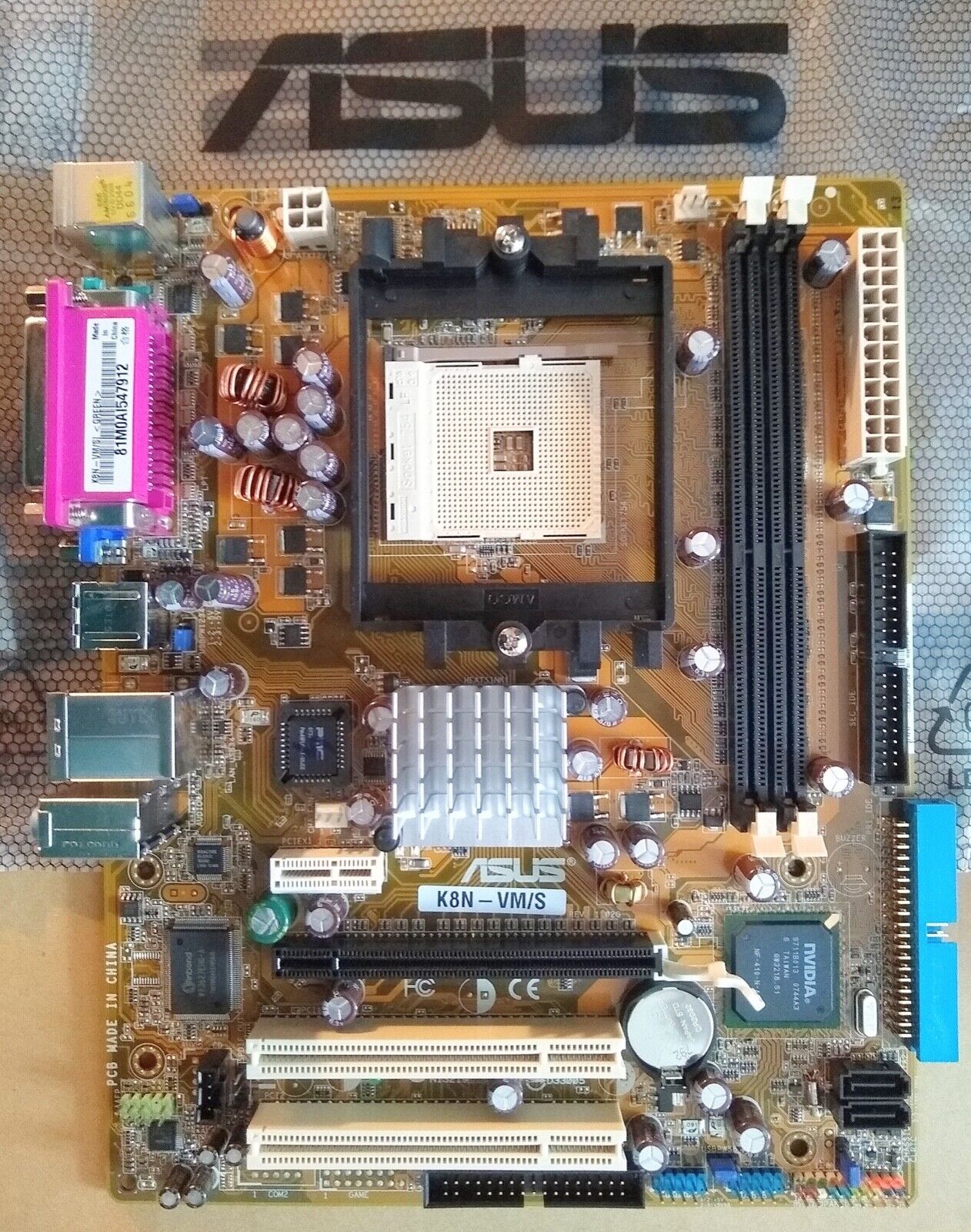 MEGATOUCH Motherboard Asus K8N-VM/S Rev 1.02G Socket 754 Board NOS Merit Game