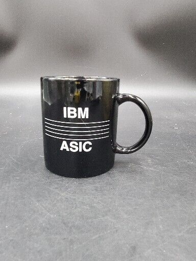 IBM ASIC Black Ceramic Coffee Mug Cup American Semiconductor Innovation