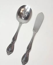 Oneida Stainless CHATELAINE Pierced Jelly Server & Butter Knife Set Of 2 AS IS picture