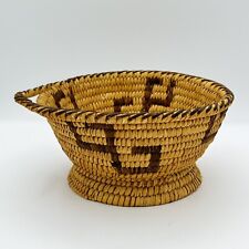 Vintage Papago Bear Grass Devil Claw 17 Coil Basket With Handle picture