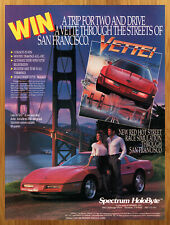 1989 Vette Video Game Vintage Print Ad/Poster IBM Amiga Mac Corvette Man Cave picture