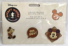 Disney Store Mickey Mouse Memories Pin Set April 2018 Series 4/12 Brown Oh Boy picture