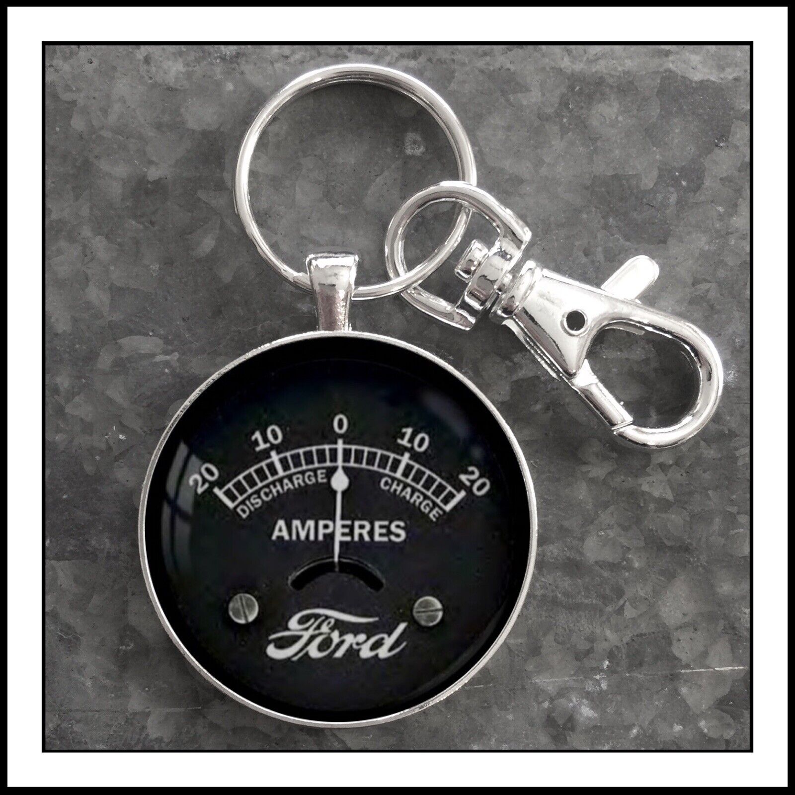 Vintage Ford Model T Ammeter Gauge Photo Keychain  Key Chain Free USA Shipping