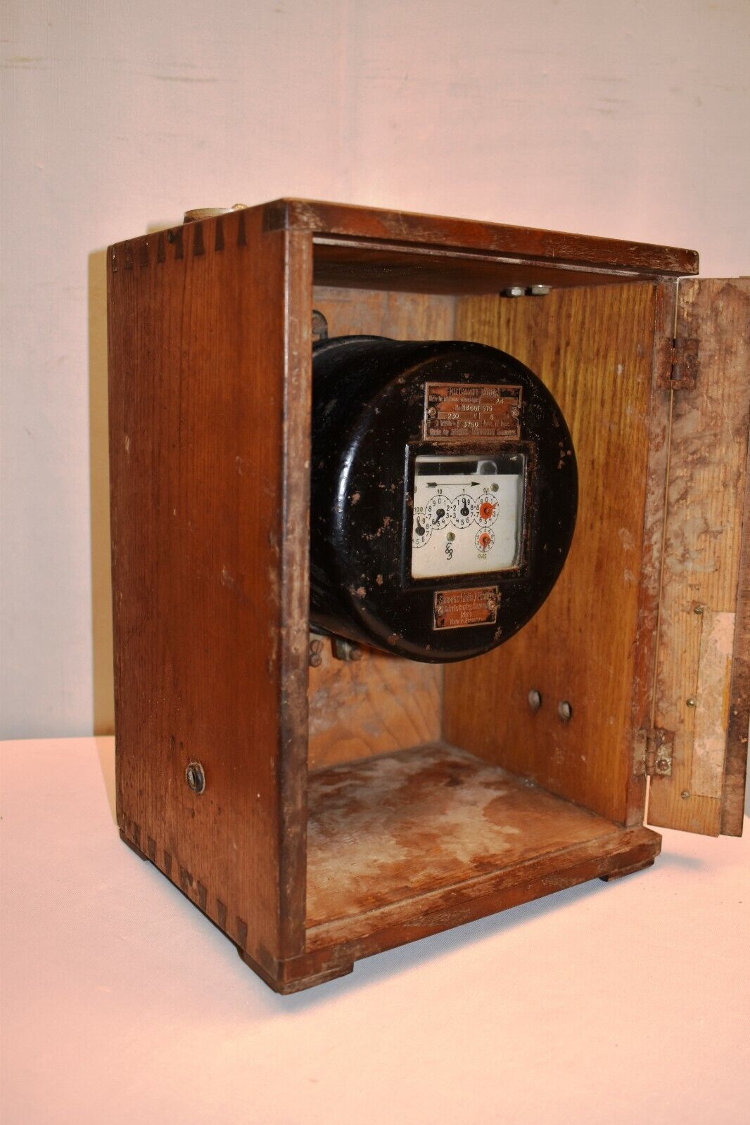 Vintage Electric Watt Meter Energy Siemens Schuckert Germany With Original Case