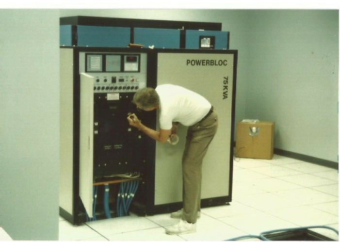 Late 1980s Photo Man working on Mainframe Computer 5 x 3.5