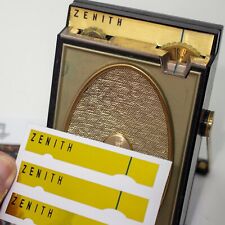 Zenith Royal 500H Transistor Radio Gold Dial Replacement Labels 4-Up Laser Cut picture