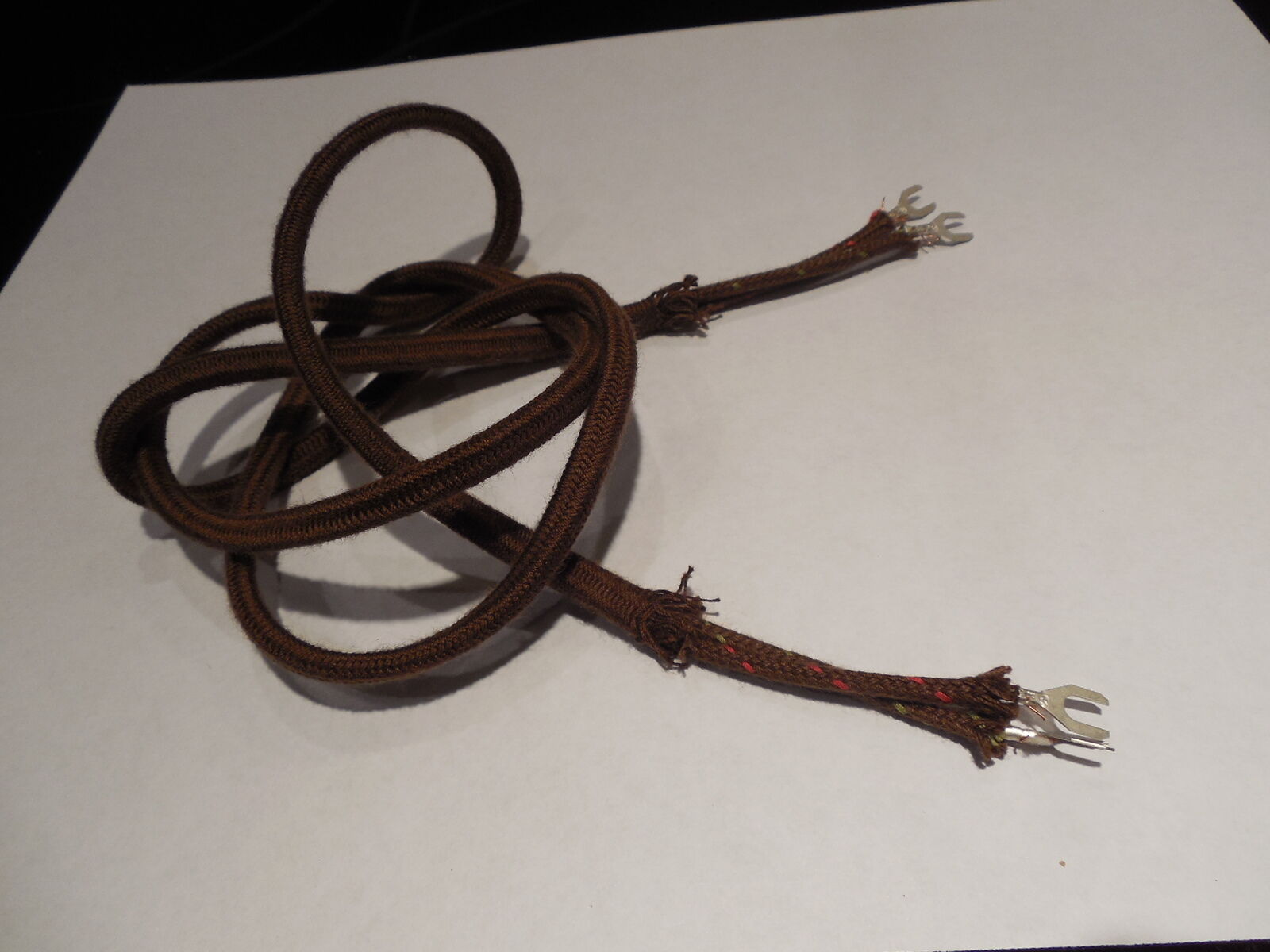 Brown Antique Telephone Replacement Receiver Cloth Cord Only  36