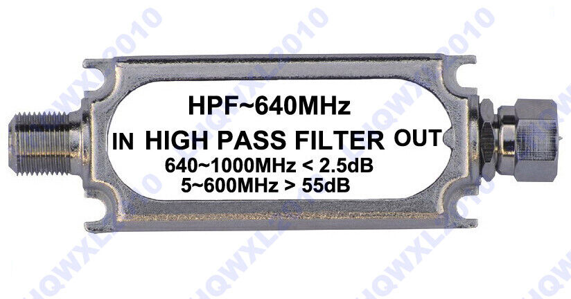 Cable TV F male + female high pass filter (High pass Filter) HPF