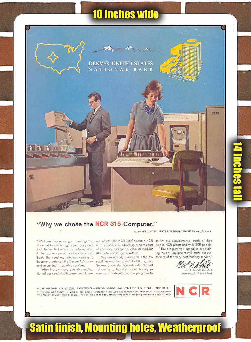 Metal Sign - 1963 NCR 315 Mainframe Computers- 10x14 inches