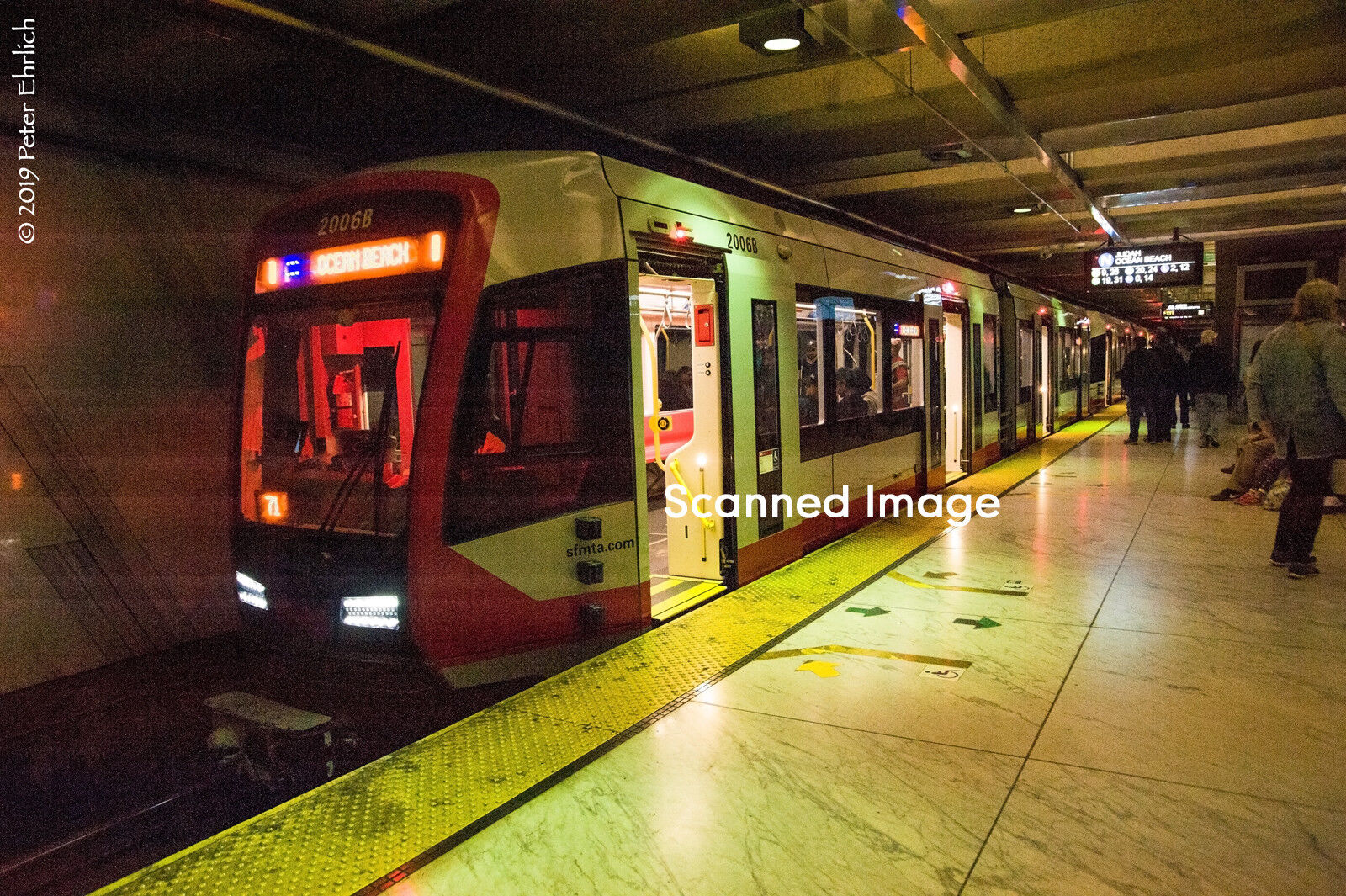 Original Photograph: Muni Siemens LRV4 2006 at Embarcadero Station OB (5 x 7)