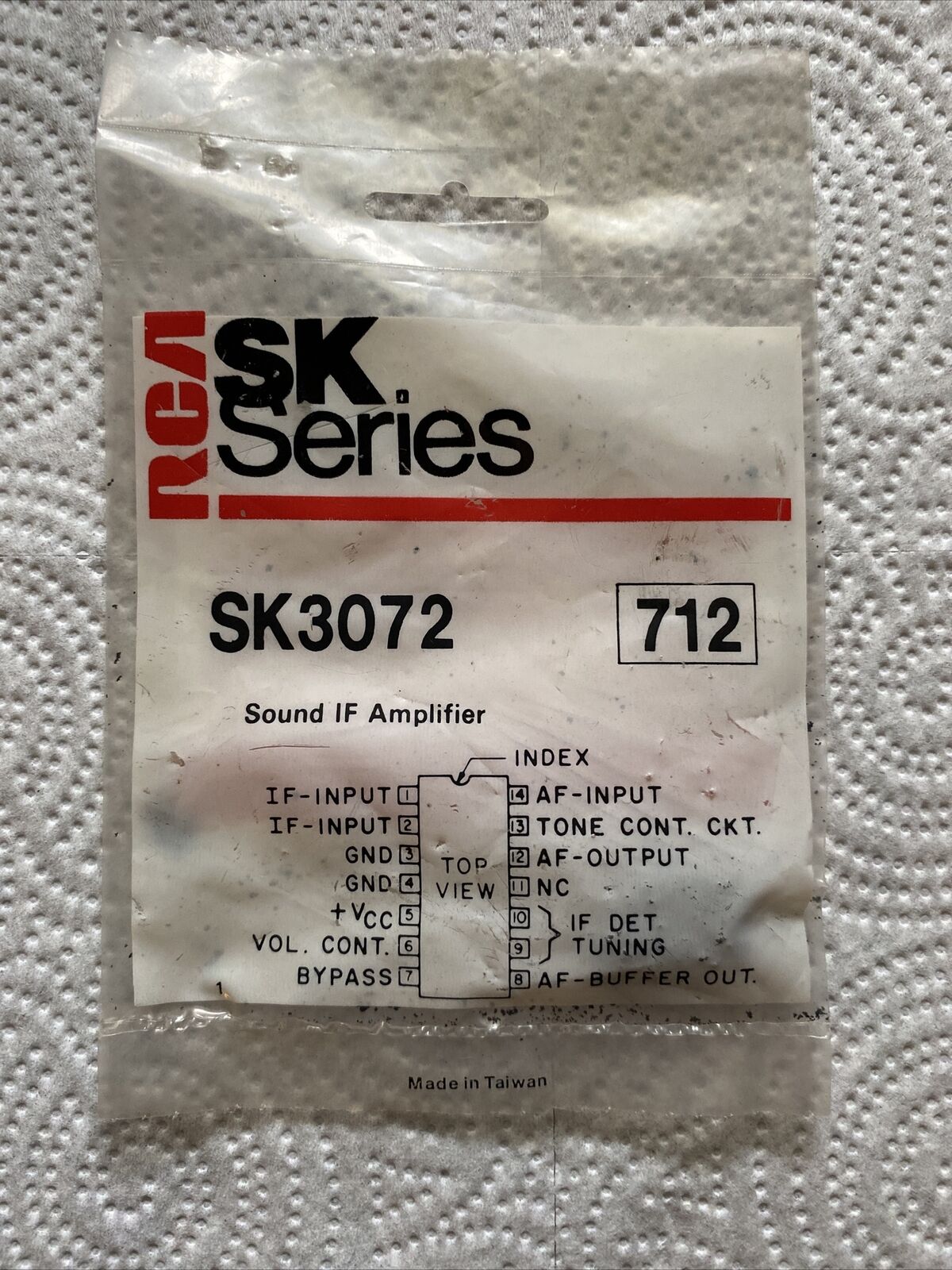 SK3072 RCA IC Sound IF Amplifier  - New Old Stock