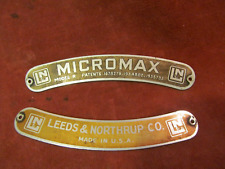 LEEDS & NORTHRUP MICROMAX MODEL R THERMOCOUPLE TEMPERATURE RECORDER NAME PLATES picture