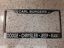 Carl Burgers Dodge Chrysler Jeep Ram, CA, Car Dealer Metal License Plate Frame  picture