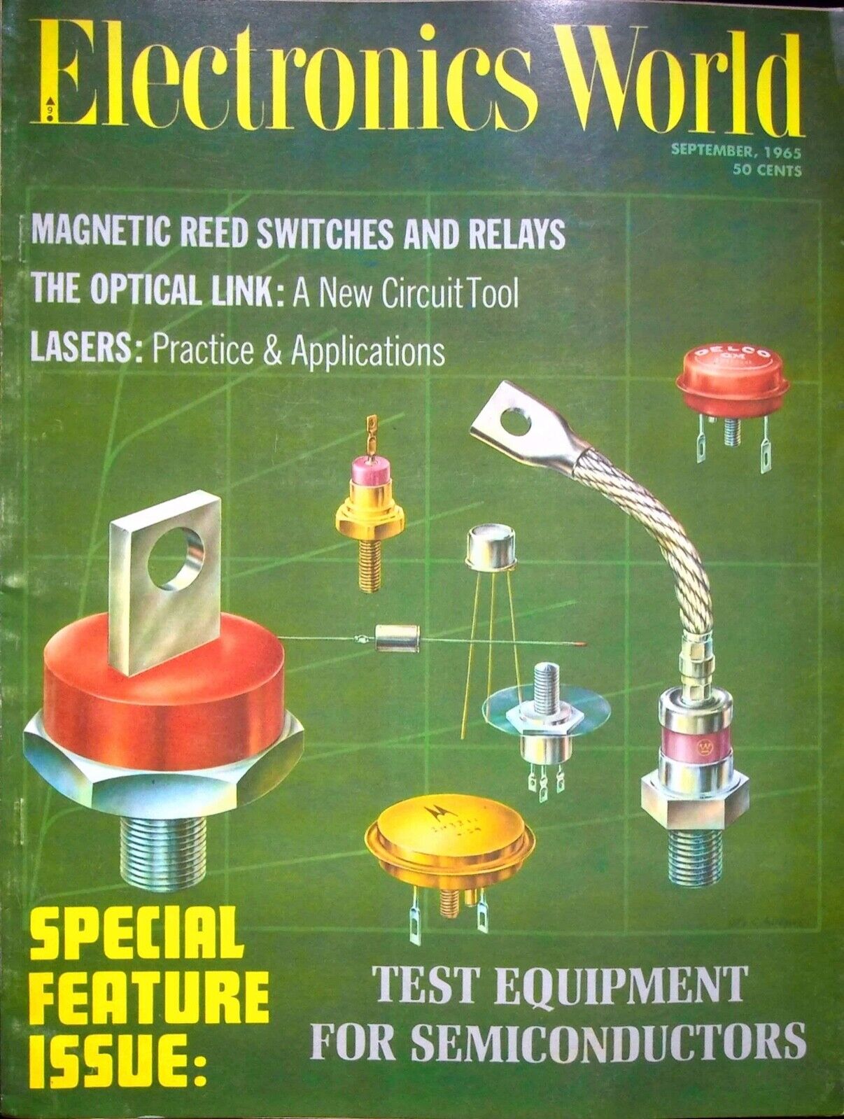 TEST EQUIPMENT FOR SEMICONDUCTORS  - ELECTRONICS WORLD MAGAZINE, SEPTEMBER, 1965